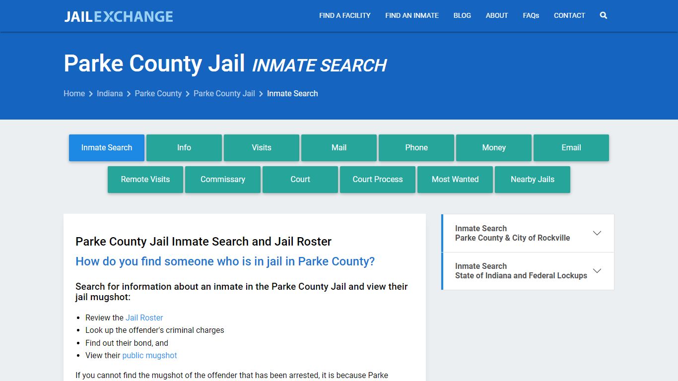 Inmate Search: Roster & Mugshots - Parke County Jail, IN
